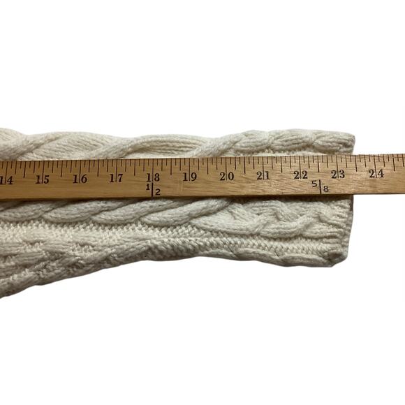 Aran Woollen Mills women’s Wool Cardigan Mock Turtleneck Full Zip size M cream - Picture 5 of 10